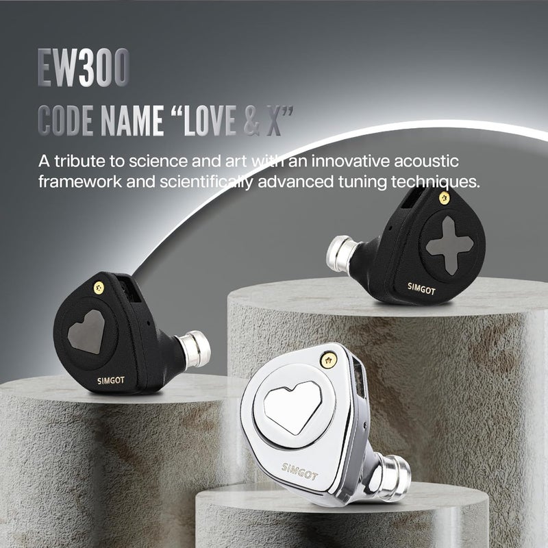 Linsoul SIMGOT EW300 مع محرك هجين 1DD+1Planar+1PZT، مراقب داخل الأذن، سماعات أذن سلكية IEM، سماعات ألعاب مع فوهات قابلة للفصل، كابل IEM مطلي بالفضة OFC لعشاق الموسيقى والموسيقيين (EW300 Standard) - Image 2