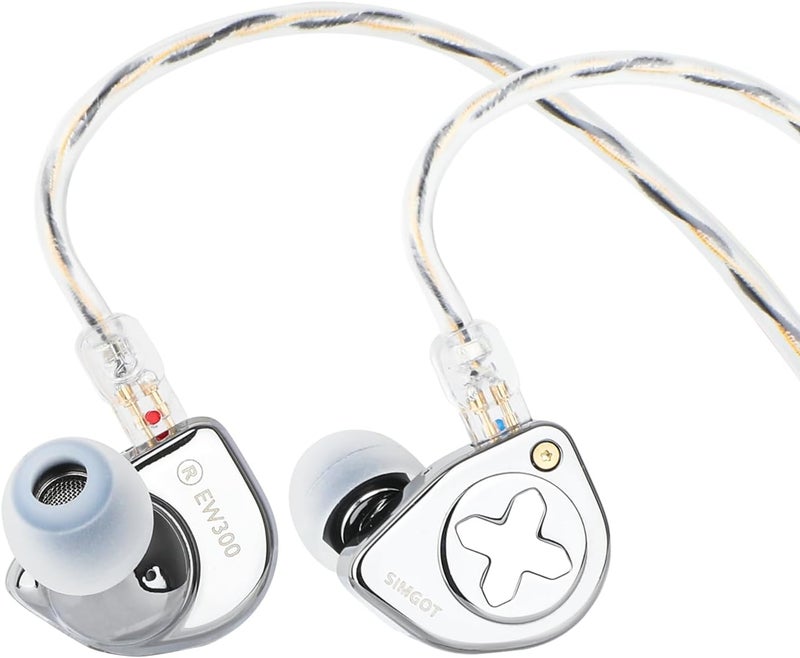 Linsoul SIMGOT EW300 مع محرك هجين 1DD+1Planar+1PZT، مراقب داخل الأذن، سماعات أذن سلكية IEM، سماعات ألعاب مع فوهات قابلة للفصل، كابل IEM مطلي بالفضة OFC لعشاق الموسيقى والموسيقيين (EW300 Standard) - Image 1