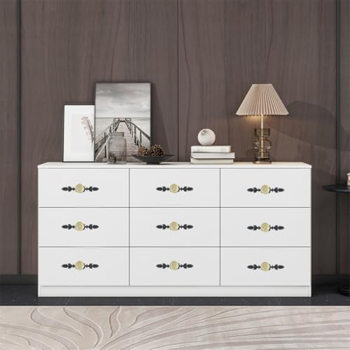 HUAMULAN 8 Pack Knobs Vintage Dresser Kitchen Cabinet Pulls Zinc Alloy Base Backplate Cupboard Wardrobe Drawer Door Handles - Image 3