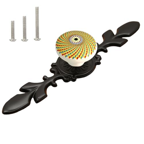 HUAMULAN 8 Pack Knobs Vintage Dresser Kitchen Cabinet Pulls Zinc Alloy Base Backplate Cupboard Wardrobe Drawer Door Handles - Image 1