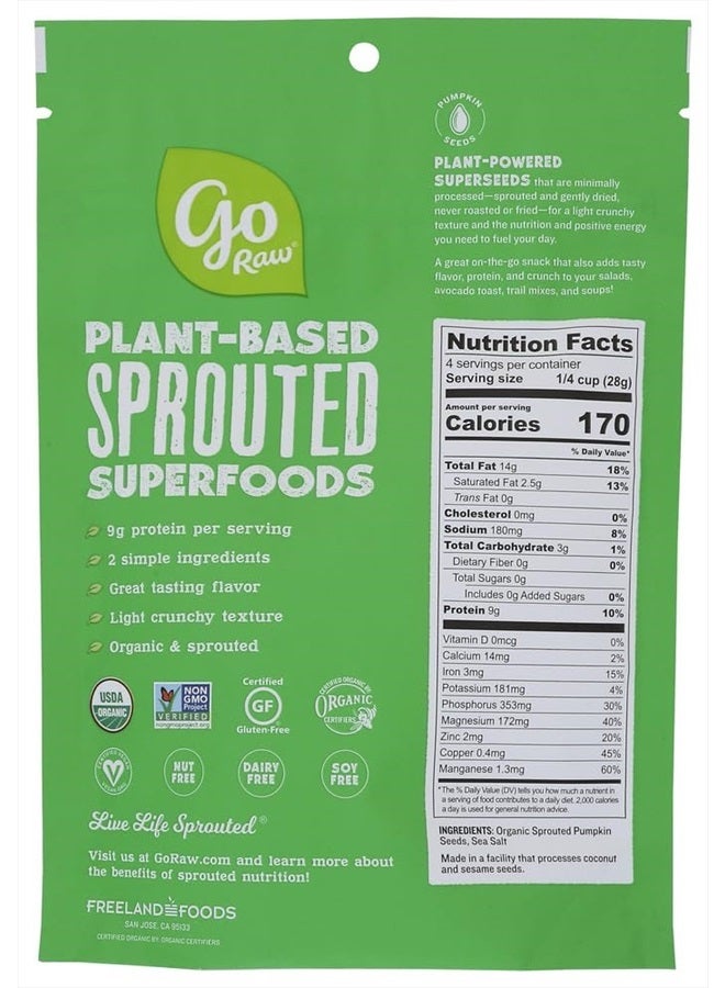 Go Raw, Sprouted Pumpkin Seeds with Sea Salt, Organic, 4Oz - Image 3