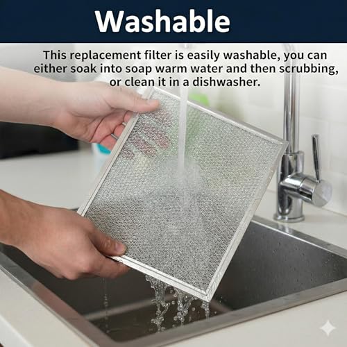 Amazinpure 4X Stove Hood Vent Filter 10.5" x 8.75" 97006931 Compatible with Broan Range Hood Filter Replacement BP29 - Fit's Nutone Kitchen Exhaust Fan - Blocks Grease & Filters Over Oven Air - Image 5