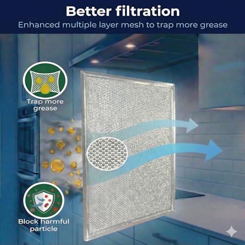 Amazinpure 4X Stove Hood Vent Filter 10.5" x 8.75" 97006931 Compatible with Broan Range Hood Filter Replacement BP29 - Fit's Nutone Kitchen Exhaust Fan - Blocks Grease & Filters Over Oven Air - Image 4