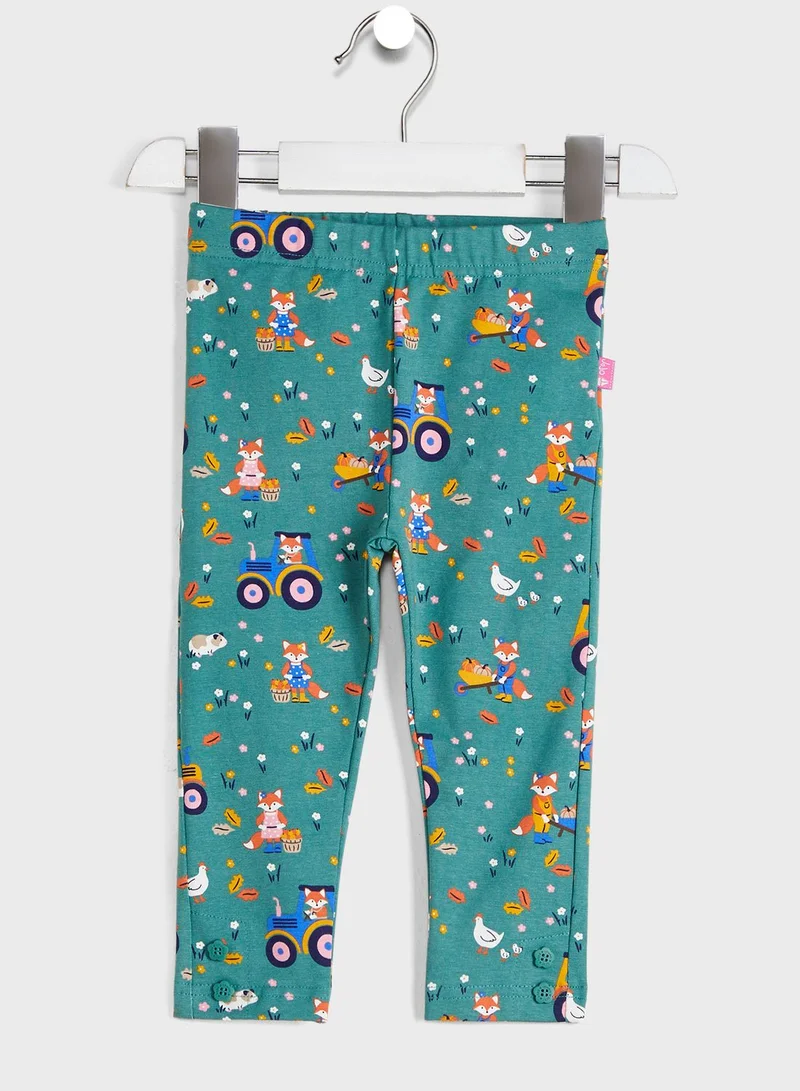 JoJo Maman Bebe Kids 2 Pack Farm Print Legging