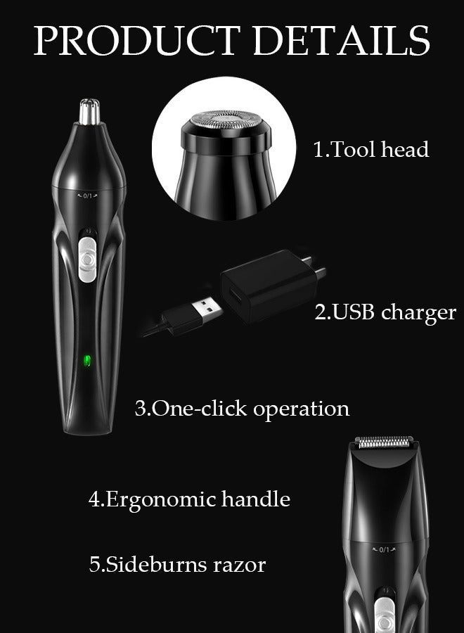 DUNISO 5in1 Shaver Portable Electric Shaver Powerful Storm Shaver for Men with 3 Replacement Headers, Multifunctional Electric Razor, USB Shaver for Travel - Image 3