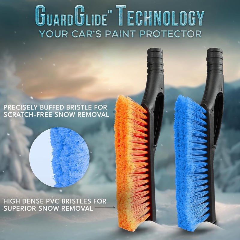EcoNour 27" Car Snow Brush and Ice Scrapers (2 Pack) - Scratch Free Bristle Head & Tough Window Snow Scraper - Image 3