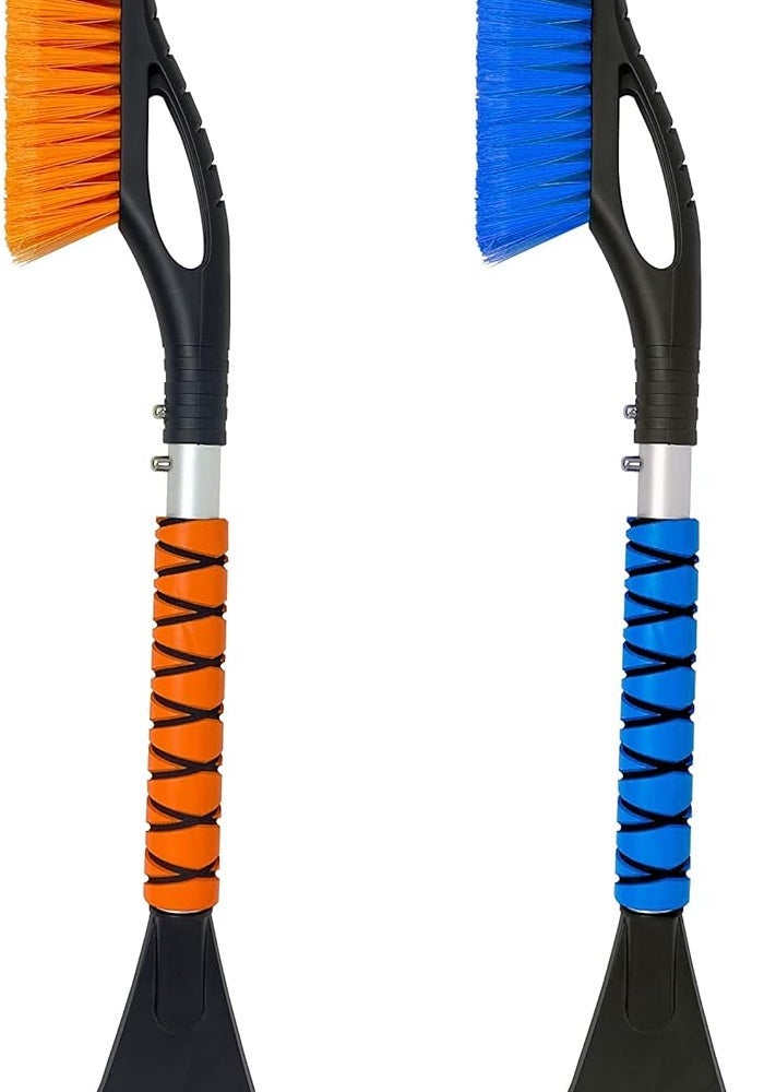 EcoNour 27" Car Snow Brush and Ice Scrapers (2 Pack) - Scratch Free Bristle Head & Tough Window Snow Scraper - Image 1
