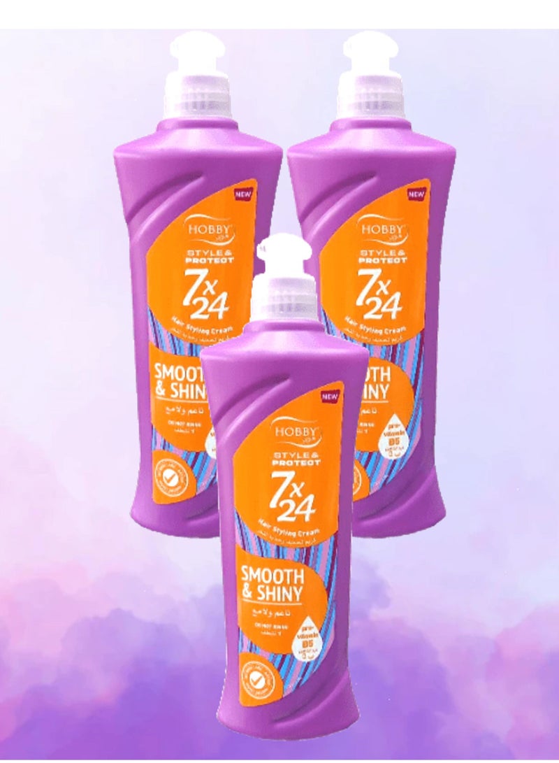 هوبي 3 قطع كريم 7 × 24 لشعر ناعم ولامع 250مل - Image 1