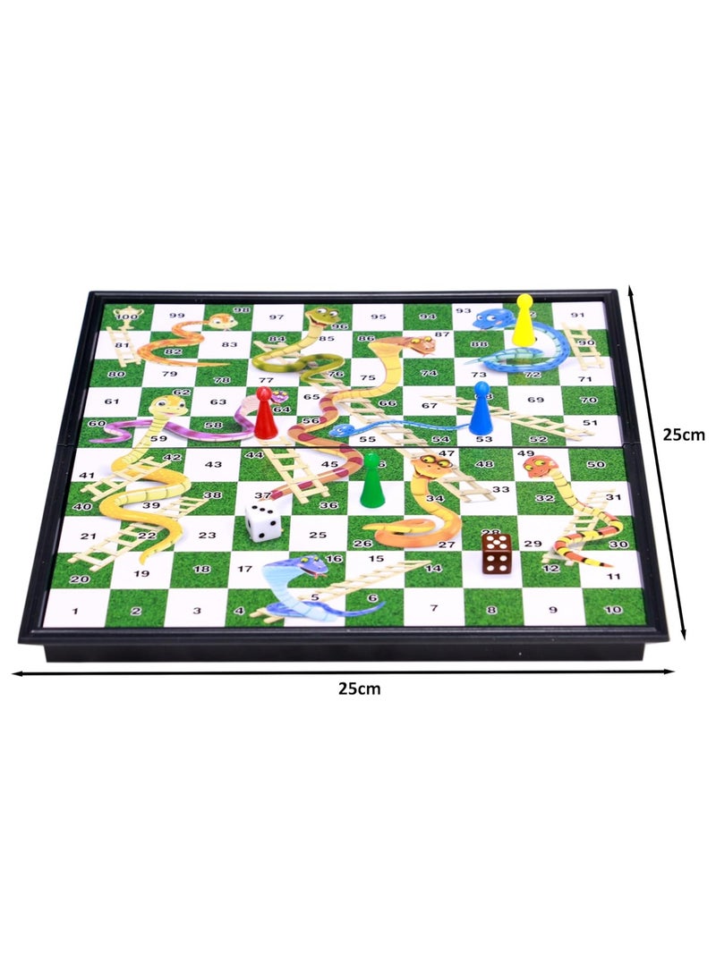 Rubik Magnetic Snakes and Ladders Board Game, Folding Design and Light-Weight Traditional Game for Kids and Adults (25x25cm)  - Image 5