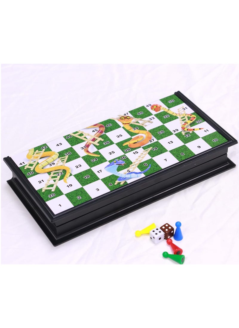 Rubik Magnetic Snakes and Ladders Board Game, Folding Design and Light-Weight Traditional Game for Kids and Adults (25x25cm)  - Image 4