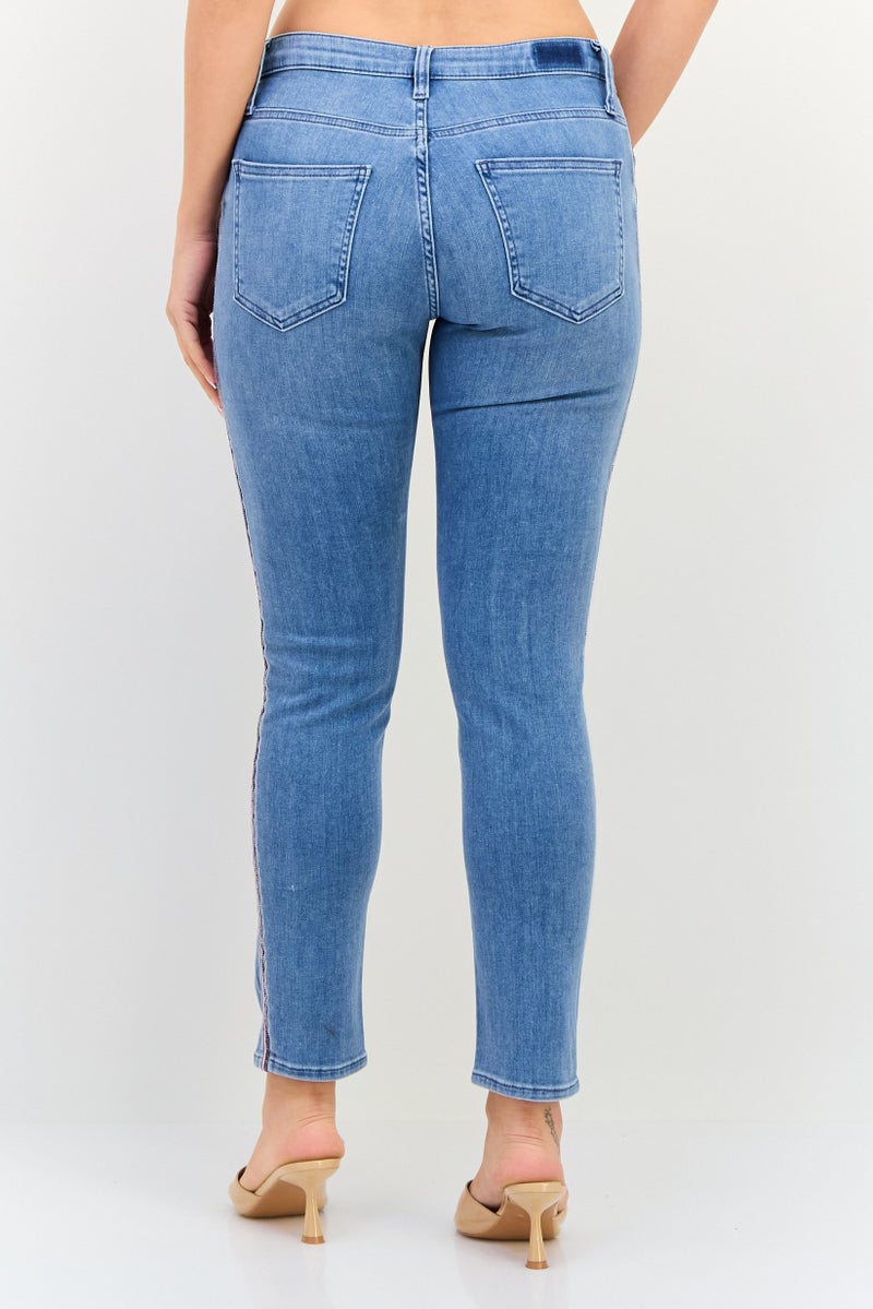 Rich & Royal Women Regular Fit Washed Stretchable Denim, Blue - Image 2