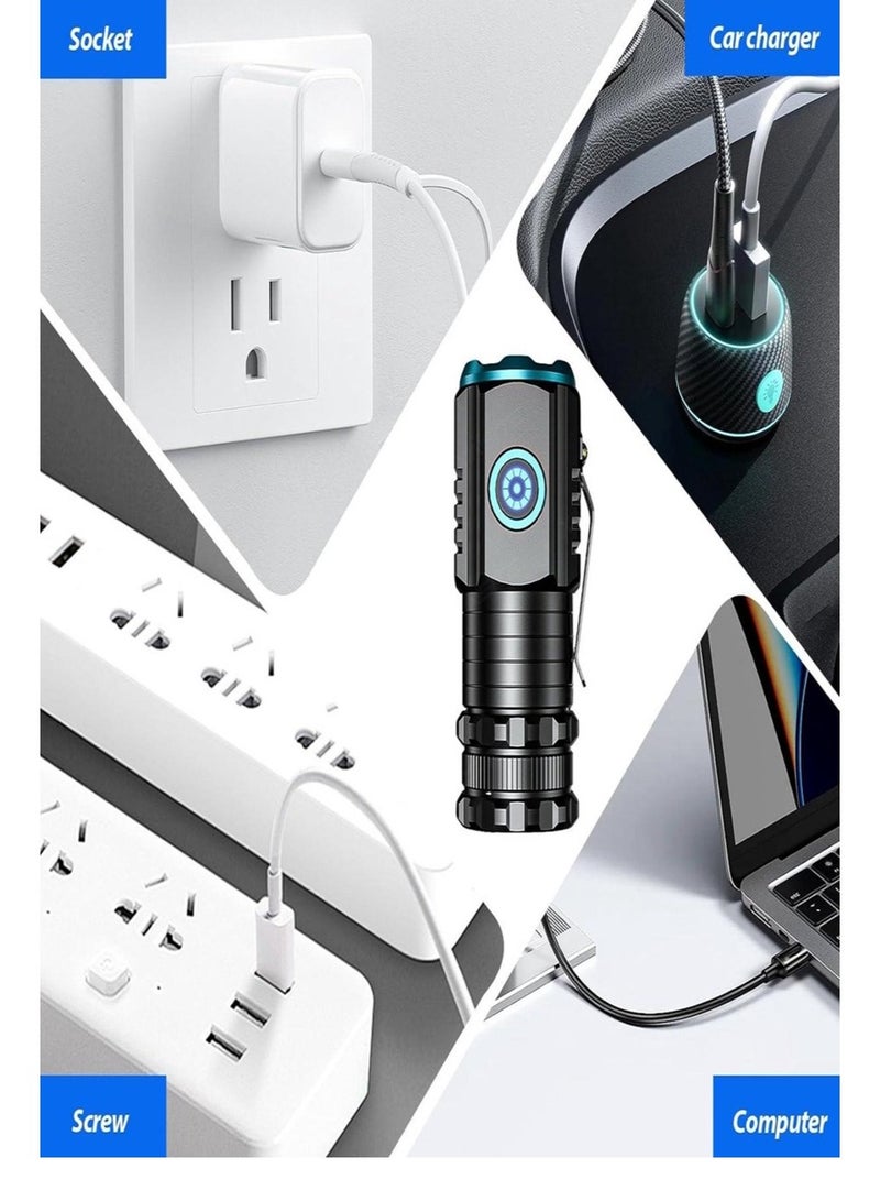 Magnetic Mini Flashlight with 5 Light Modes and Rechargeable - Waterproof LED Flashlight for Hiking and Camping Outdoors - Image 3