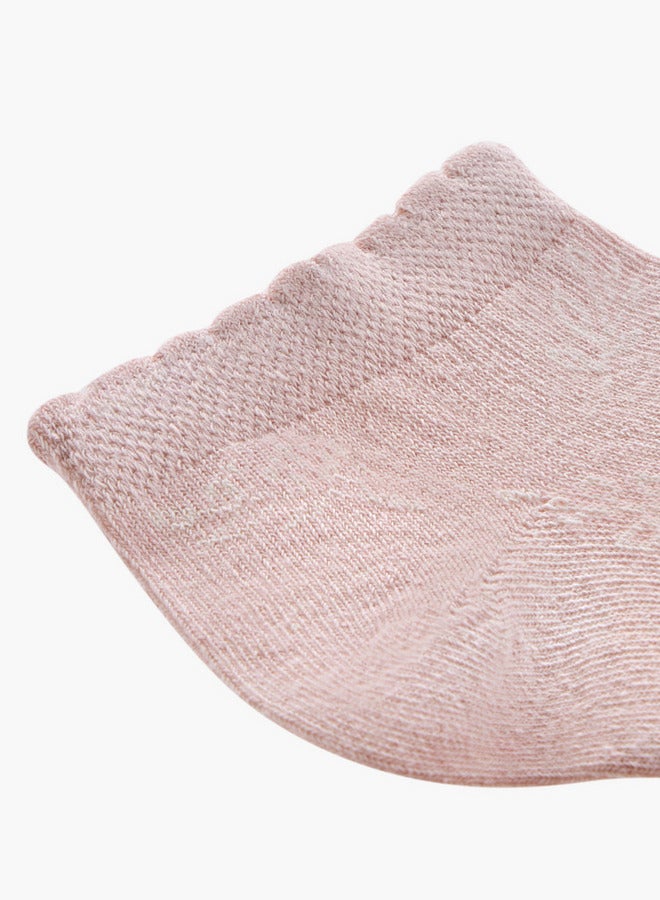 Flora Bella By Shoexpress Leaf Print Ankle Length Socks - Set of 5 - Image 3