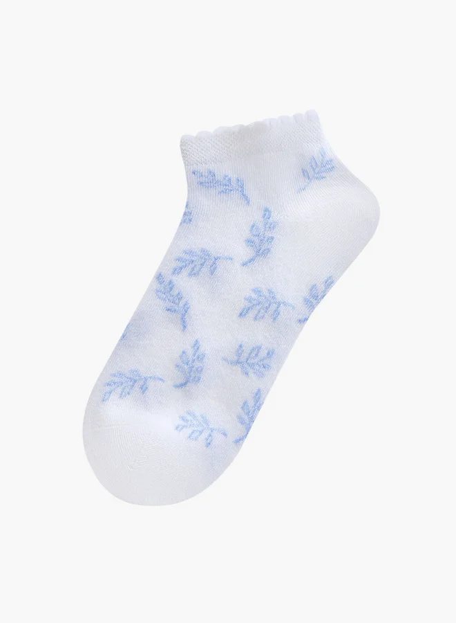 فلورا بيلا من شو إكسبرس جوارب بطول الكاحل بطبعة أوراق شجر - مجموعة من  قطع