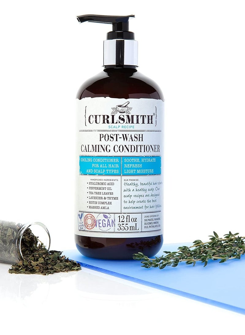 CURLSMITH Curlsmith - Post-Wash Calming Conditioner - Vegan Cooling Rinse-Out Conditioner for any Hair Type, Scalp Soothing (12 fl oz)  - Image 2