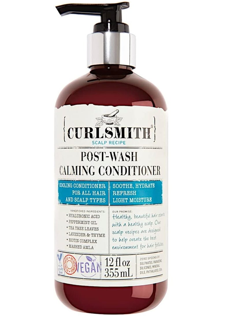 CURLSMITH Curlsmith - Post-Wash Calming Conditioner - Vegan Cooling Rinse-Out Conditioner for any Hair Type, Scalp Soothing (12 fl oz)  - Image 1