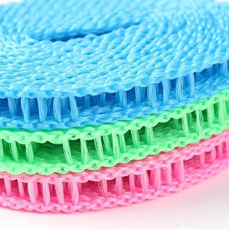 PERPART 5 Meters Windproof AntiSlip Clothes Washing Line Drying Nylon Rope with Hooks Multicolor - Image 4