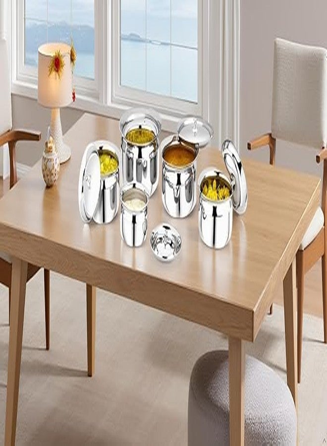 Ammantran Stainless Steel Handi/Container with Lid for Kitchen, Set of 1, 450 ml, Silver - Image 5