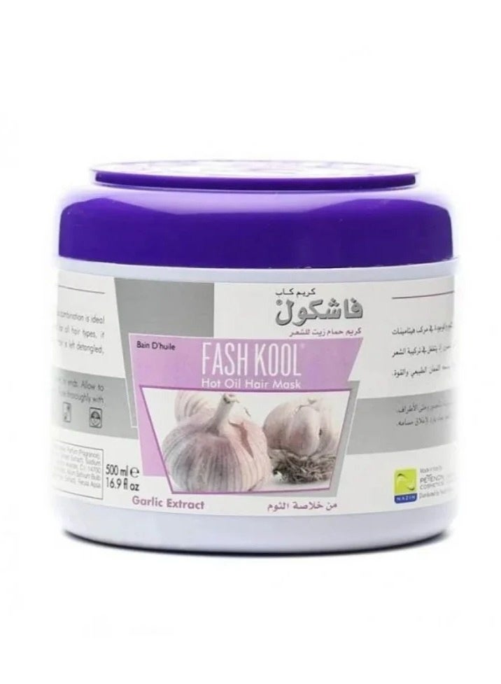 قناع الشعر يتكون من الزيت الحار ومستخلص من الثوم 500ملليلتر