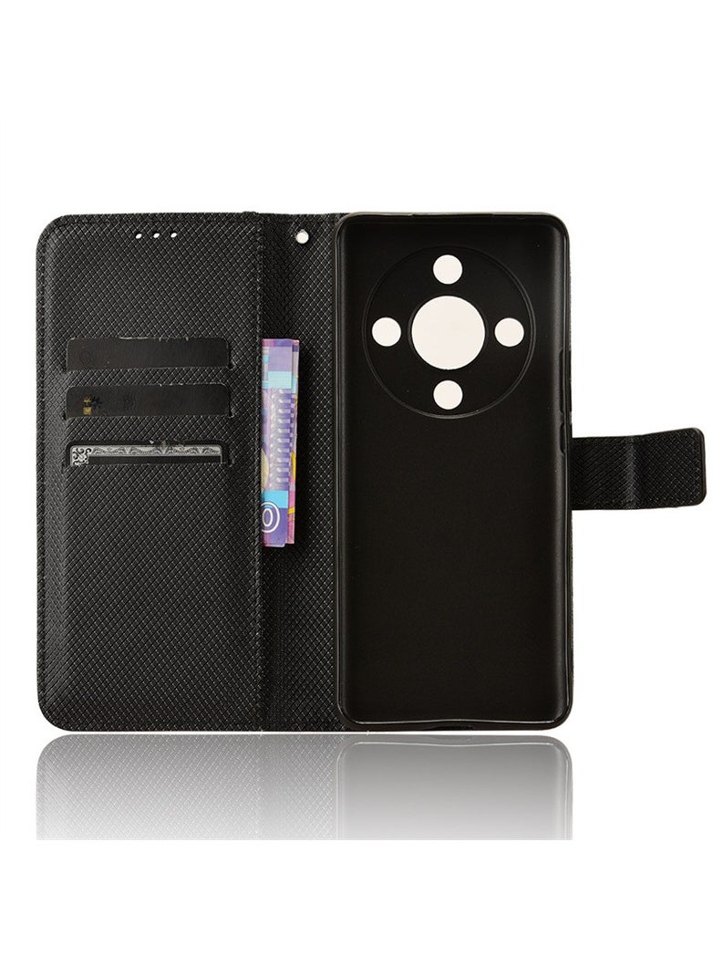 Youque - Flip Wallet Phone Cover Case for Honor X9b 5G Black - Image 1