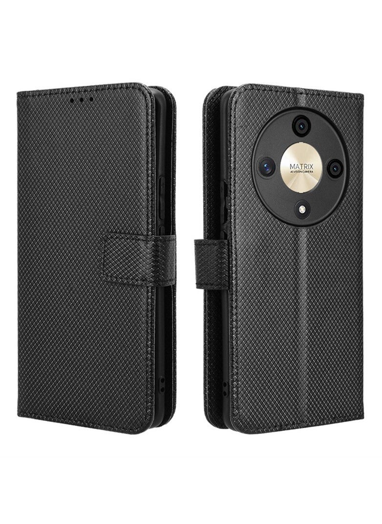 Youque - Flip Wallet Phone Cover Case for Honor X9b 5G Black - Image 1