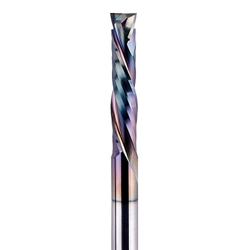 SpeTool UP&Down Compression Bit 1/4" Shank,1-1/4Inch Cutting Length 3 Inch OVL,Carbide Spiral Router Bits CNC End Mill with TAC Extra Long Life Coating for Wood Carving - Image 5