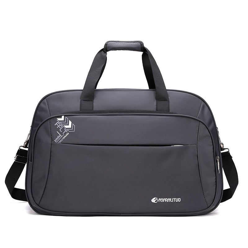 Generic Fashionable Waterproof Large-Capacity Portable Travel Bag for Men and Women Sports Outdoor Fitness Clothing Bag Short-Distance Luggage Bag Grey 