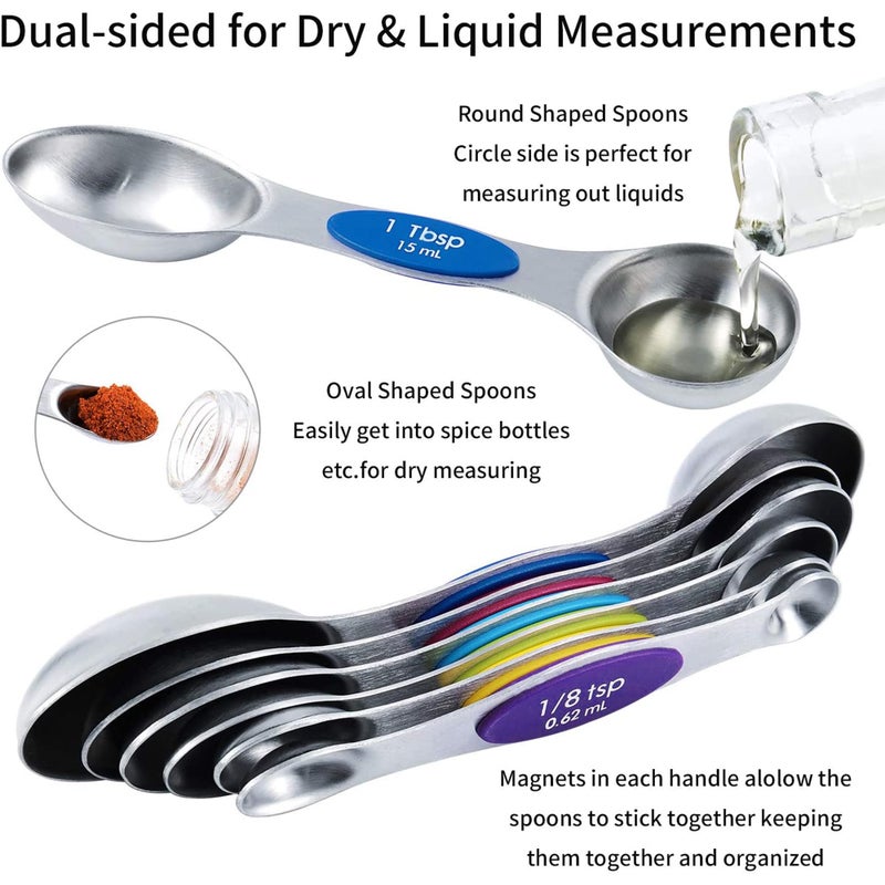 TILUCK Measuring Cups and Spoons Set, Stainless Steel, Kitchen Utensils for Cooking and Baking (14) - Image 3