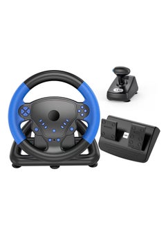 Degree Gaming Racing Steering Wheel with Pedals and Shifters Black Color Compatible with PS4 PS3 PC Android Device