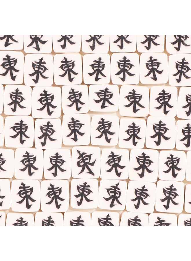 Cartoon Mini Mahjong Accessories Loose Beads Soft Pottery Mahjong Series Beaded Handmade Beads Bracelet Necklace Bracelet-Color:Dongfeng  - Image 1