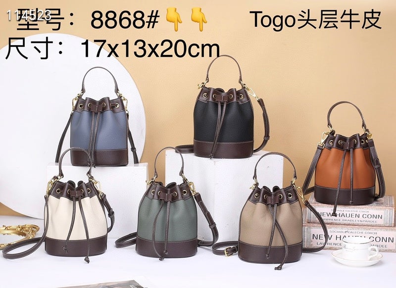 Bag Women'S Bag New 2023 Korean Style Contrast Color Drawstring Vegetable Basket Bag All-Match Portable Bucket Bag Shoulder Crossbody Small - Image 3
