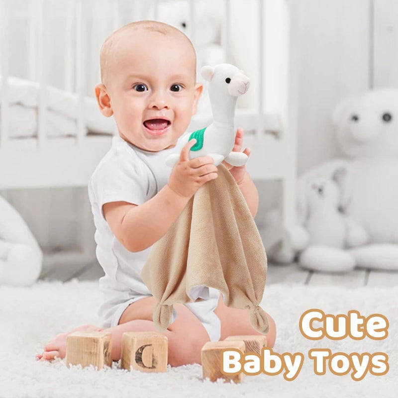 Pro Goleem Llama Security Blanket Soft Loveys for Babies Boys and Girls Newborn Lovie Infant Blankie Llama Baby Snuggle Toy Stuffed Animal Baby Gifts 14 Inch - Image 4