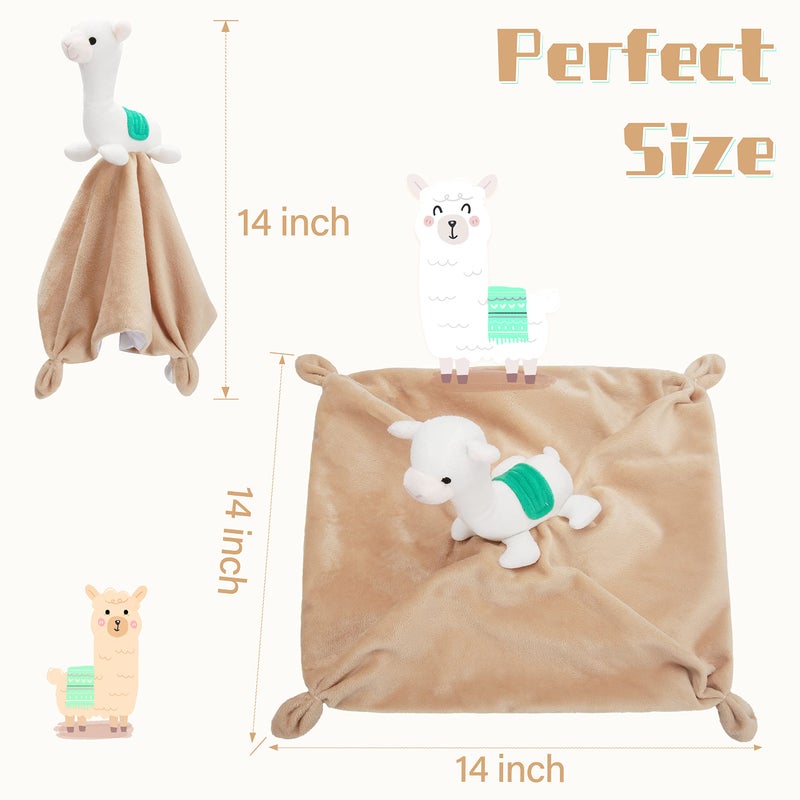 Pro Goleem Llama Security Blanket Soft Loveys for Babies Boys and Girls Newborn Lovie Infant Blankie Llama Baby Snuggle Toy Stuffed Animal Baby Gifts 14 Inch - Image 5