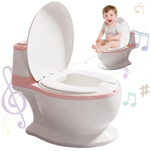Nabhya Musical Premium Realistic Baby Commode Western Toilet Training Potty Seat With Soft Cushion & Removable Toilet Pot & Paper Dispenser Box Potty Seat (For 6 Month To 4 Year) (Pink) - Image 2