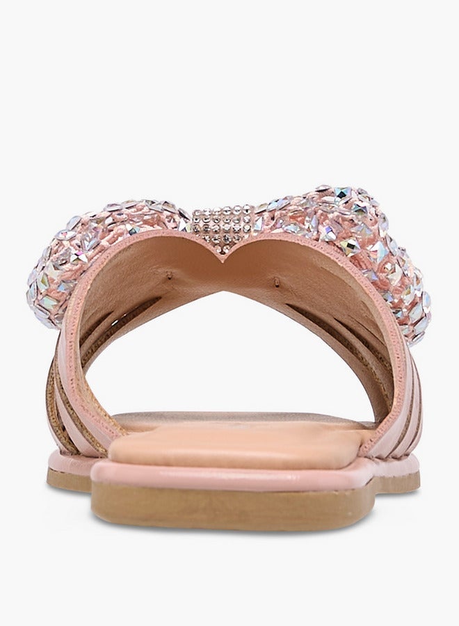 ليتل ميسي صنادل بناتي مسطحة سهلة الارتداء مزينة بفيونكة - Image 5