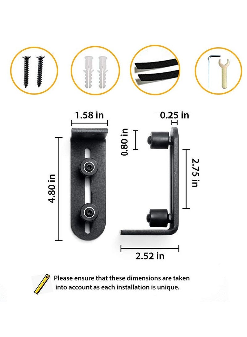 SYOSI 2PCS Barn Door Stay Roller Guide, Flush Floor Door Guide Durable Steel Frame Roller Guide Heavy-Duty Door Stay Roller Barn Door Hardware Floor Level Barn Door Hardware for Sliding Barn Doors - Image 3