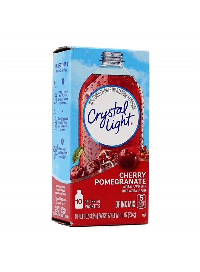 Crystal Light مضاد الأكسدة أثناء التنقل، الكرز الطبيعي والرمان، عبوات 10 عد، عبوة من 3