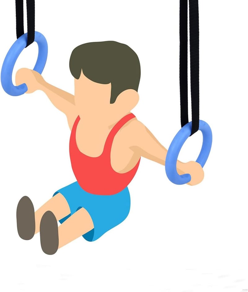 BOFFLE Kids Gymnastics Rings Play Set – Indoor/Outdoor Hanging Fitness Toys for Boys & Girls | Adjustable 170 cm Strap | 25 mm Grip Rings for Strength, Balance & Fun - Image 4