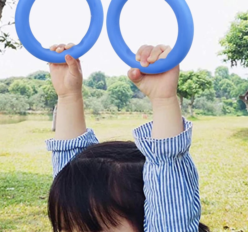 BOFFLE Kids Gymnastics Rings Play Set – Indoor/Outdoor Hanging Fitness Toys for Boys & Girls | Adjustable 170 cm Strap | 25 mm Grip Rings for Strength, Balance & Fun - Image 2