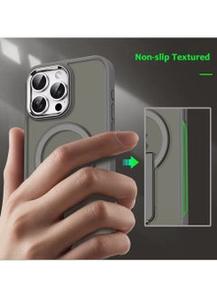 Generic Luxury For Magsafe Folding Stand Magnetic Phone Case For iPhone 16 Pro Max Matte Translucent Back Cover Caps (Black)  - Image 5