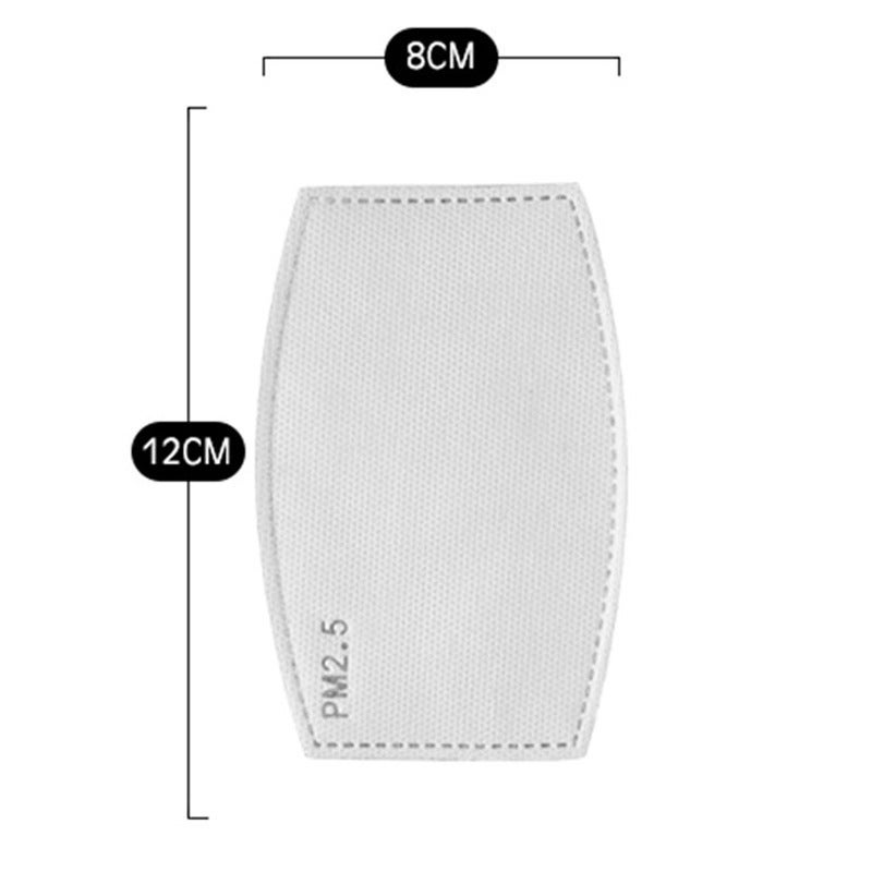 Mask protection pm2.5 filter 5-layer protective filter element activated carbon filter cloth mask gasket factory wholesale Adult 12*8 