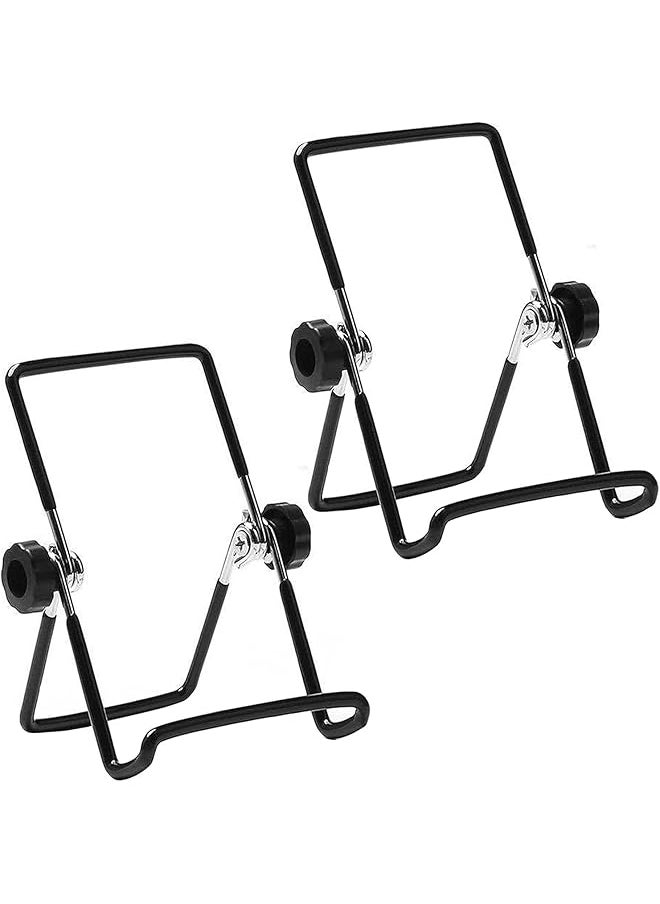 The Bros Easel Picture Frame Stand,4 Inch Plate Stands for Display - Black Iron Easel Plate Holder Display Stands Metal Frame Holders for Photo, Pictures, Decorative Plate Dish and Tabletop Art 2 Pack  - Image 1