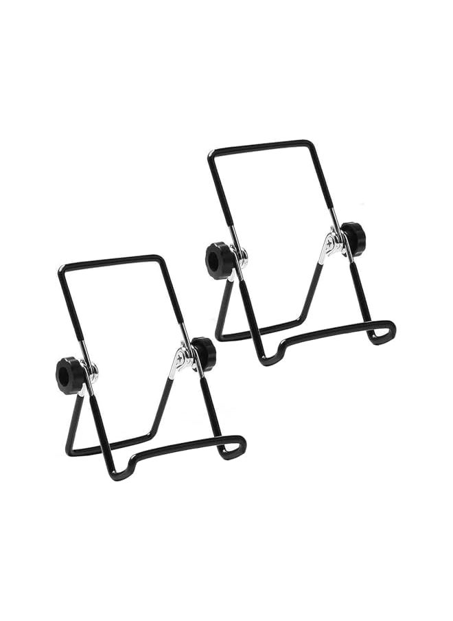 The Bros Easel Picture Frame Stand,4 Inch Plate Stands for Display - Black Iron Easel Plate Holder Display Stands Metal Frame Holders for Photo, Pictures, Decorative Plate Dish and Tabletop Art 2 Pack  - Image 2