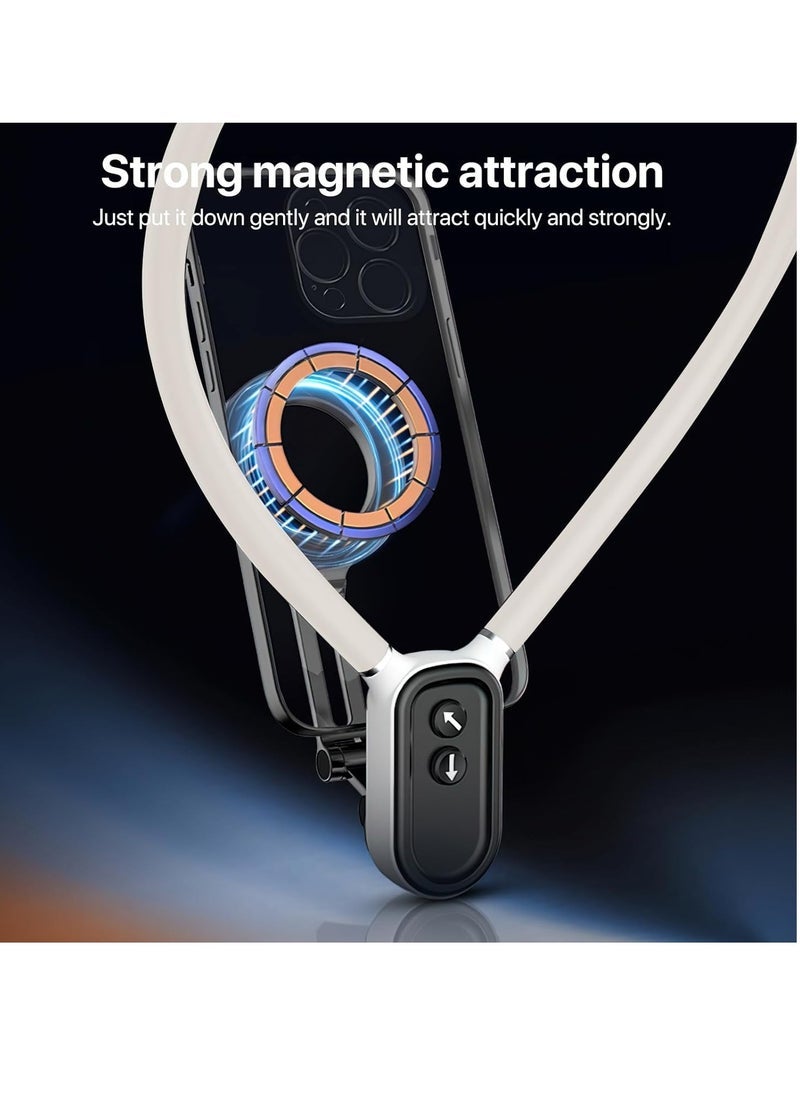 ELTRAZONE Magnetic Neck Phone Holder – Adjustable Dual-Mode POV Phone Mount for iPhone, Samsung & Android Devices, Compatible with GoPro/Insta360 – Ergonomic Hands-Free Neck Strap with 360° Rotation, Strong Magnetic Suction for Vlogging, Filming & Live Streaming - Image 4