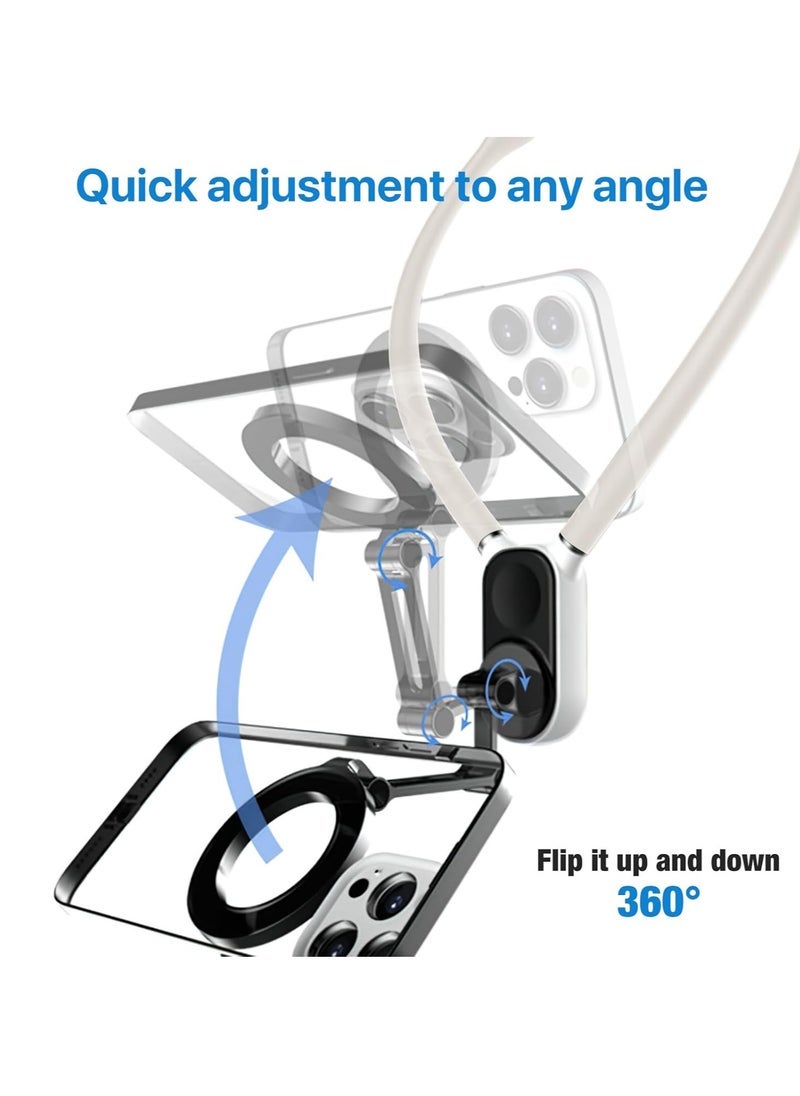 ELTRAZONE Magnetic Neck Phone Holder – Adjustable Dual-Mode POV Phone Mount for iPhone, Samsung & Android Devices, Compatible with GoPro/Insta360 – Ergonomic Hands-Free Neck Strap with 360° Rotation, Strong Magnetic Suction for Vlogging, Filming & Live Streaming - Image 5