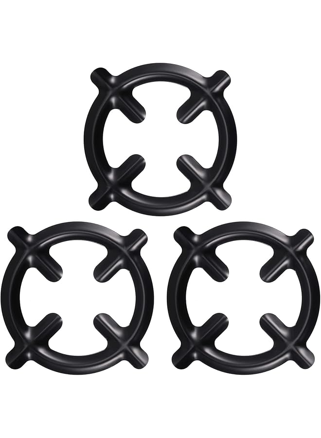KASTWAVE Gas Ring Trivet Reducer Stove Top Hob Cooker Heat Simmer Coffee Pots Cafetiere Espresso Makers Pans Stainless Steel Kitchen Utensil 3 Pieces - Image 1