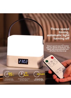 Remote Control LED Night Light Rechargeable Lighting Bedroom Bedside Sleeping Table Lamp With Sleeping Soft Light Timing Long Endurance-Light Source Power:5W-Light Color:2400 MA Three-color Warm White White Light Yellow Light