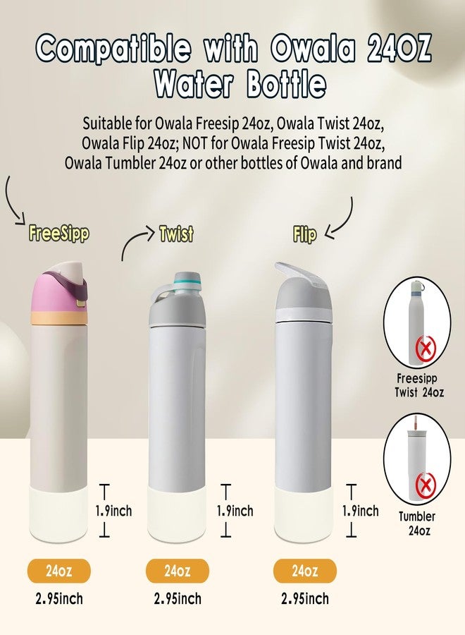 BKBY 2PCS Silicone Water Bottle Boot, Compatible with Owala 24oz 32oz 40oz, Protective Anti-Scratch & Anti-Dent No Noise Sleeve Cover for FreeSip/Twist/Flip Water Bottles (Daybreak, 24oz) - Image 2
