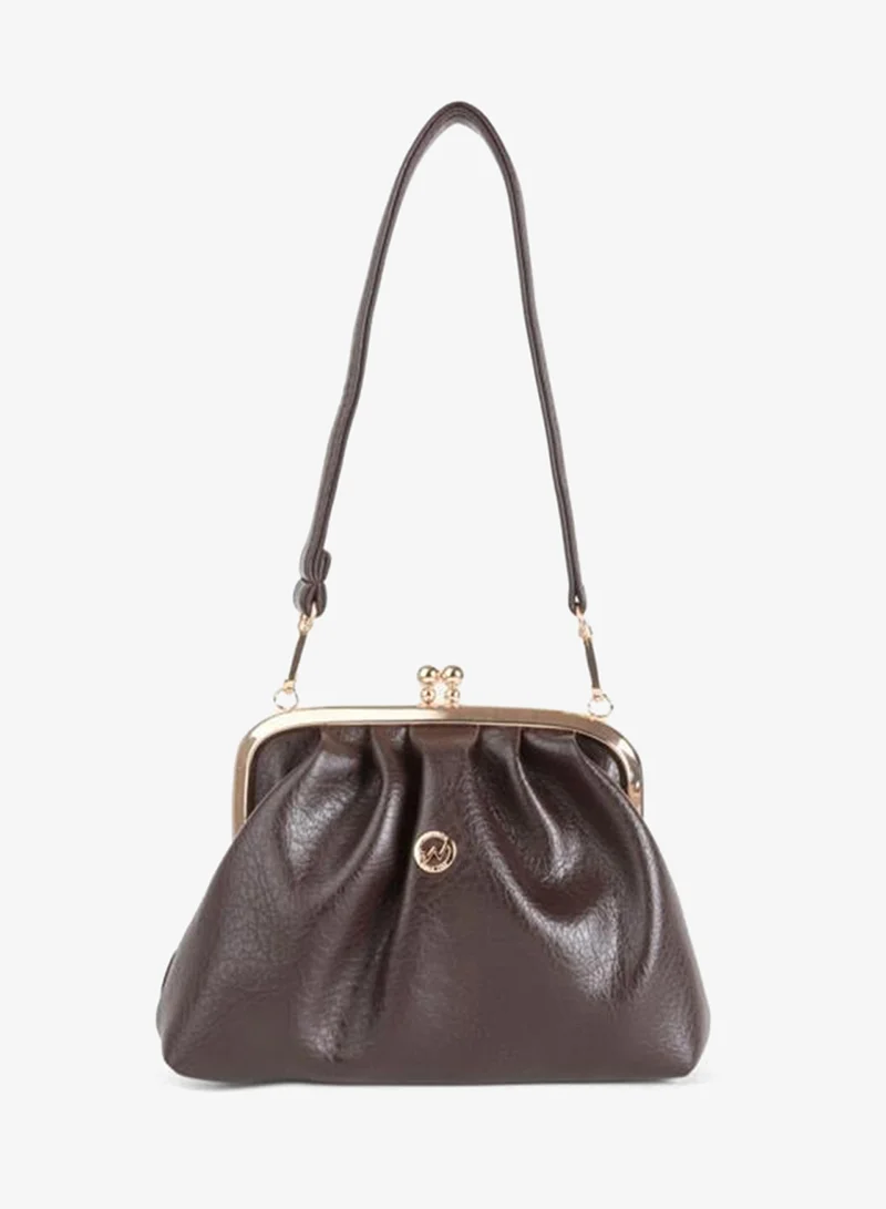 Women's Bitter Coffee Daisy Medium Double-Strap Lined Burs Closure Hand, Arm and Shoulder Bag.