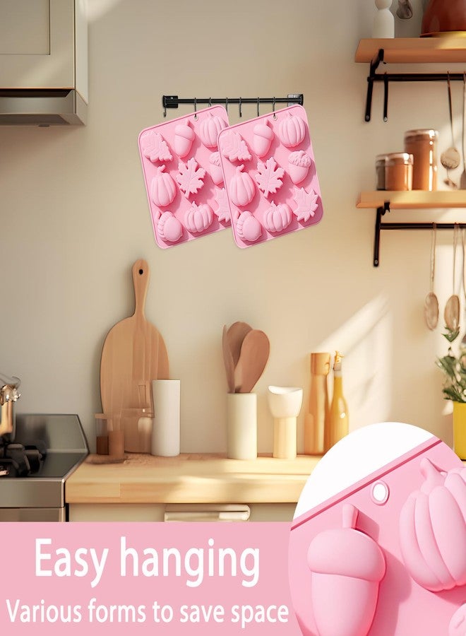 Fchil Fall Harvest Silicone Mold Set, 2 Pack Pink Baking Molds with Pumpkin, Acorn, Maple Leaf Design - Image 4